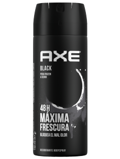 Desodorante Axe en aerosol Black de 150 ml con tecnología doble acción para caballero