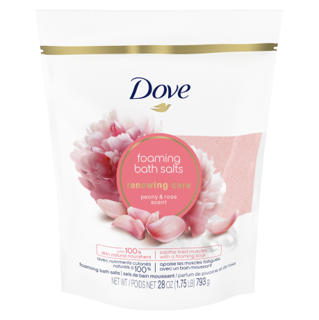 Renewing Care Peony and Rose Scent Bath Salts Front