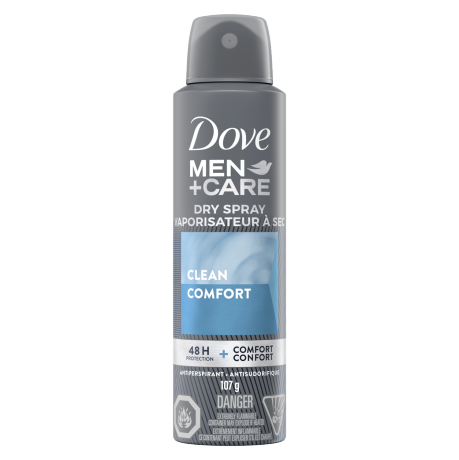 Men+Care Dry Spray Antiperspirant deodorant Clean Comfort 107g Front