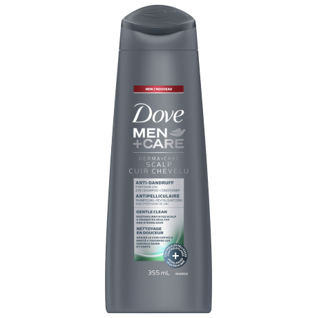 Shampooing-revitalisant 2 en 1 Dove Men+Care Derma+Care Scalp Cuir Chevelu Nettoyage en douceur 355 ml