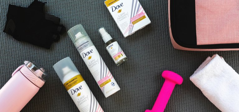 Dove - How to care for pre and post-gym hair