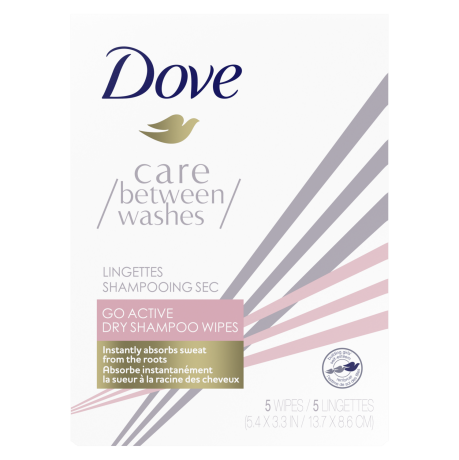 Dove Care Between Washes Go Active Dry Shampoo Wipes 5 wipes