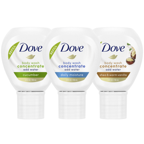 Dove Body Wash Reusable Bottles