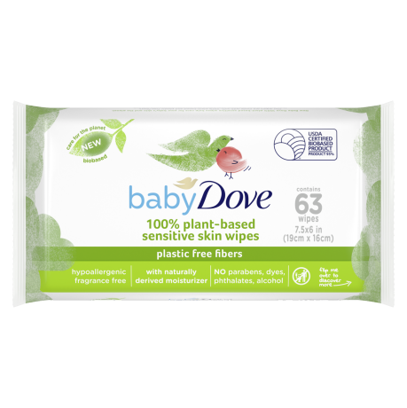 Baby Dove Sensitive Skin 100% Plant-Based Fibers Baby Wipes 1 pack