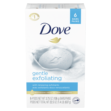 Dove Gentle Exfoliating Beauty Bar 3.75 oz 6 Bar