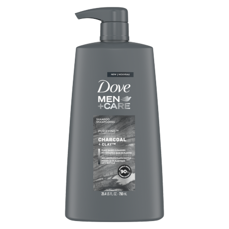 Dove Men+Care Elements Charcoal Purifying Shampoo 25.4 oz Front of Pack