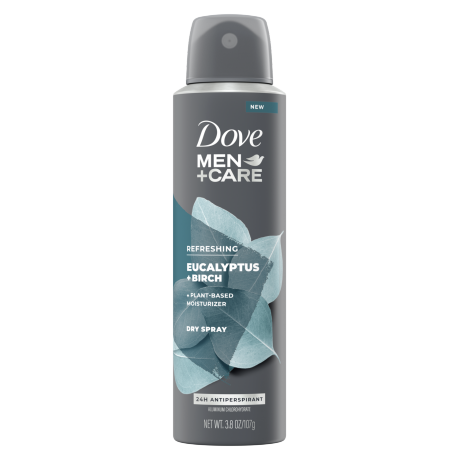 Dove Men+Care Eucalyptus + Birch Dry Spray 3.8oz front