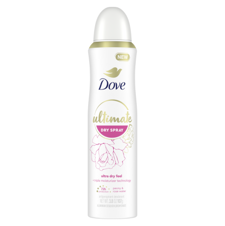 Dove Ultimate Antiperspirant Deodorant Dry Spray Peony & Rose Water 3.8z