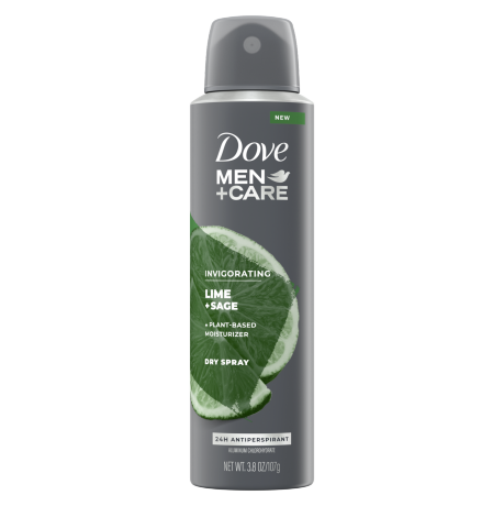 Dove Men+Care Lime + Sage Dry Spray 3.8oz front