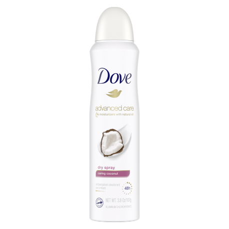 Dove Dry Spray Antiperspirant Deodorant Caring Coconut 3.8oz