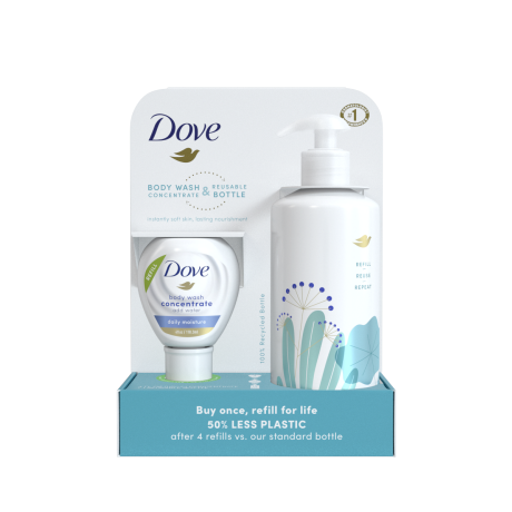 Dove Body Wash Reusable Bottle + Concentrate