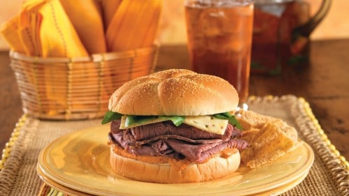 Roast Beef Sandwich with Chipotle Mayo and Pepper Jack Cheese