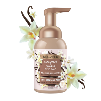 Front of foaming hand wash pack Love Beauty Planet Coconut & Warm Vanilla Foaming Hand Wash