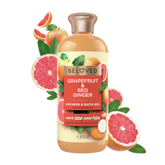 Front of shower and bath gel pack Love Beauty Planet Grapefruit & Red Ginger Shower and Bath Gel