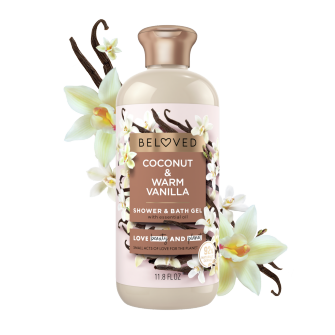 Front of shower and bath gel pack Love Beauty Planet Coconut & Warm Vanilla Shower and Bath Gel