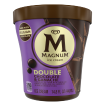 Double Chocolate and Ganache Ice Cream Tub Cut-Through