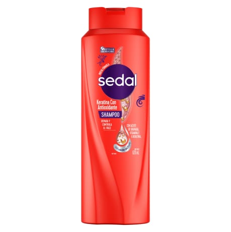 Imagen al frente del paquete Shampoo Sedal Keratina con Antioxidante 620 ml