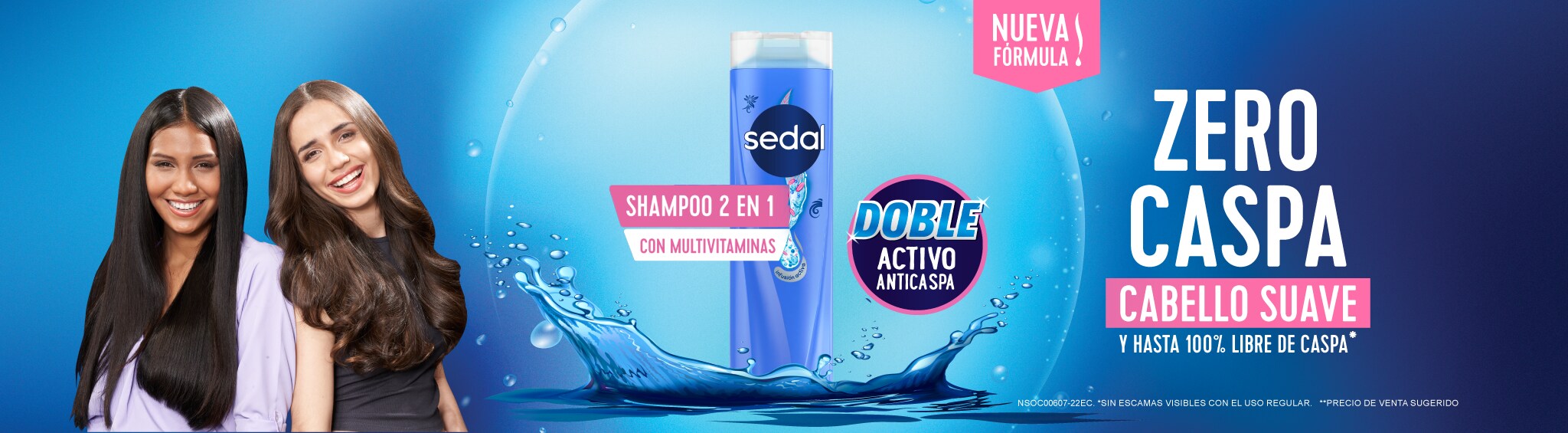 Shampoo Zero anticaspa, suave, brillo, seco, dañado, hidratacion, nutricion, limpieza