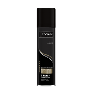 Imagen al frente del paquete - una lata de 11 oz TRESemmé TRES TWO Ultra Fine Mist Hair Spray - Imagen al reverso del paquete - una lata de 11 oz TRESemmé TRES TWO Ultra Fine Mist Hair Spray